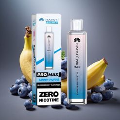 Hayati Pro Max 4000 Tupaa Kertakäyttöinen Vape Mustikka-Banaani Ladattava Akku